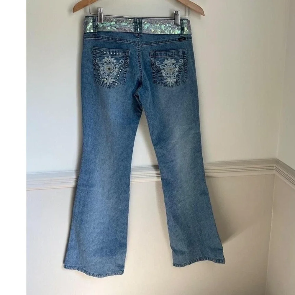 Vintage‎ Y2K Angels Sequin Flare Jeans